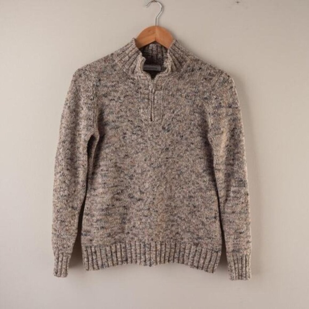 Liz Claiborne Y2K Multicolored Knit Quarter Zip Pullover
